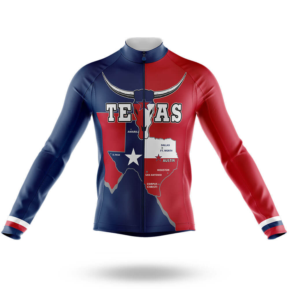 Texas Star - Men's Cycling Kit-Long Sleeve Jersey-Global Cycling Gear