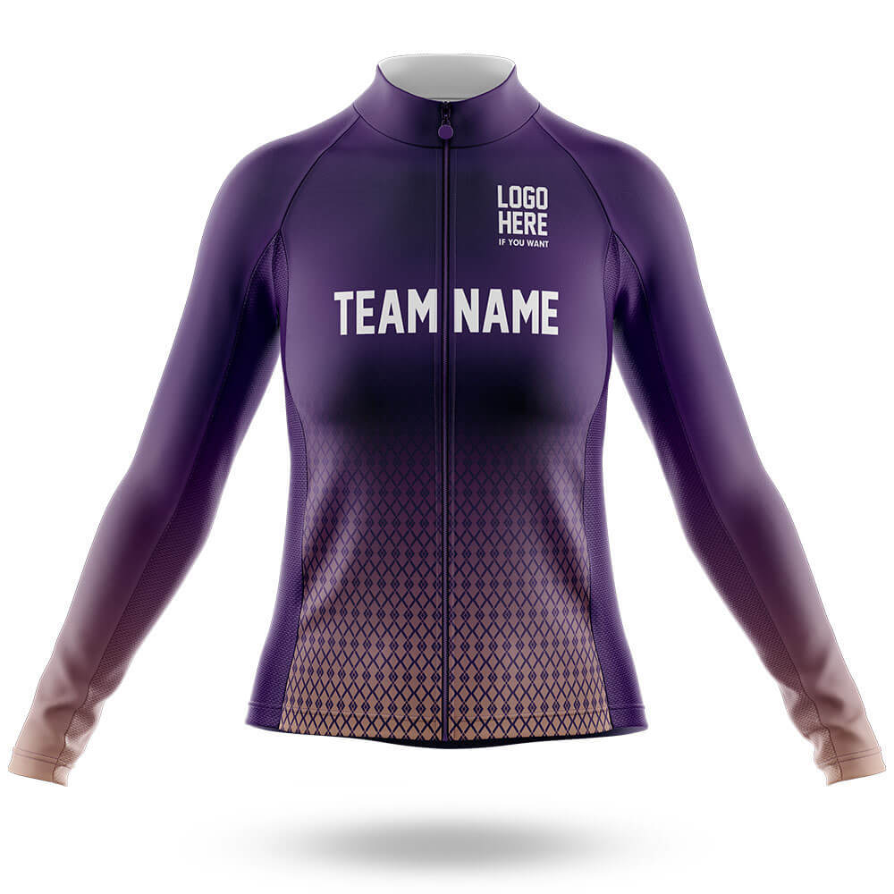 Custom Team Name S1 Violet - Women's Cycling Kit-Long Sleeve Jersey-Global Cycling Gear