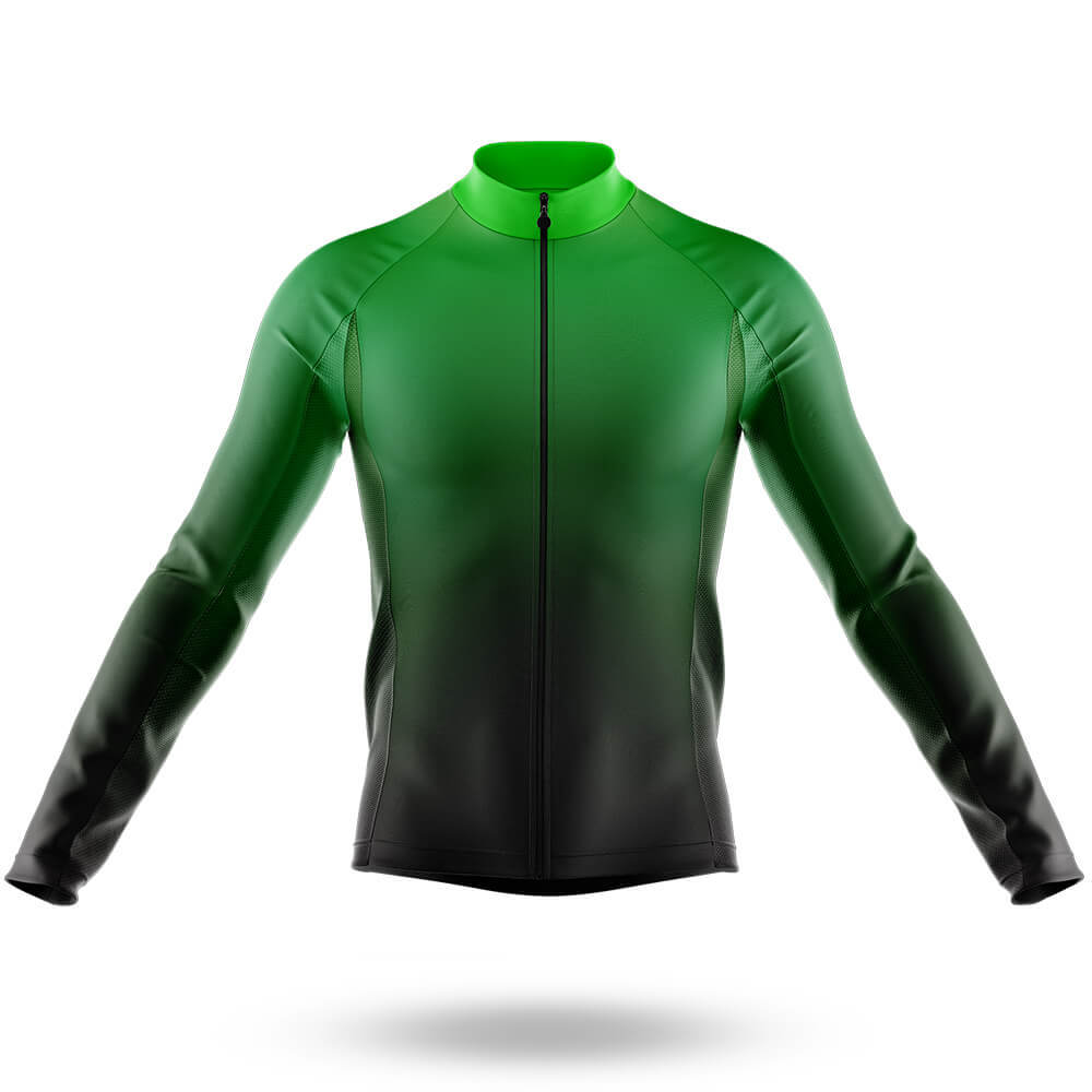 Green Gradient - Men's Cycling Kit-Long Sleeve Jersey-Global Cycling Gear