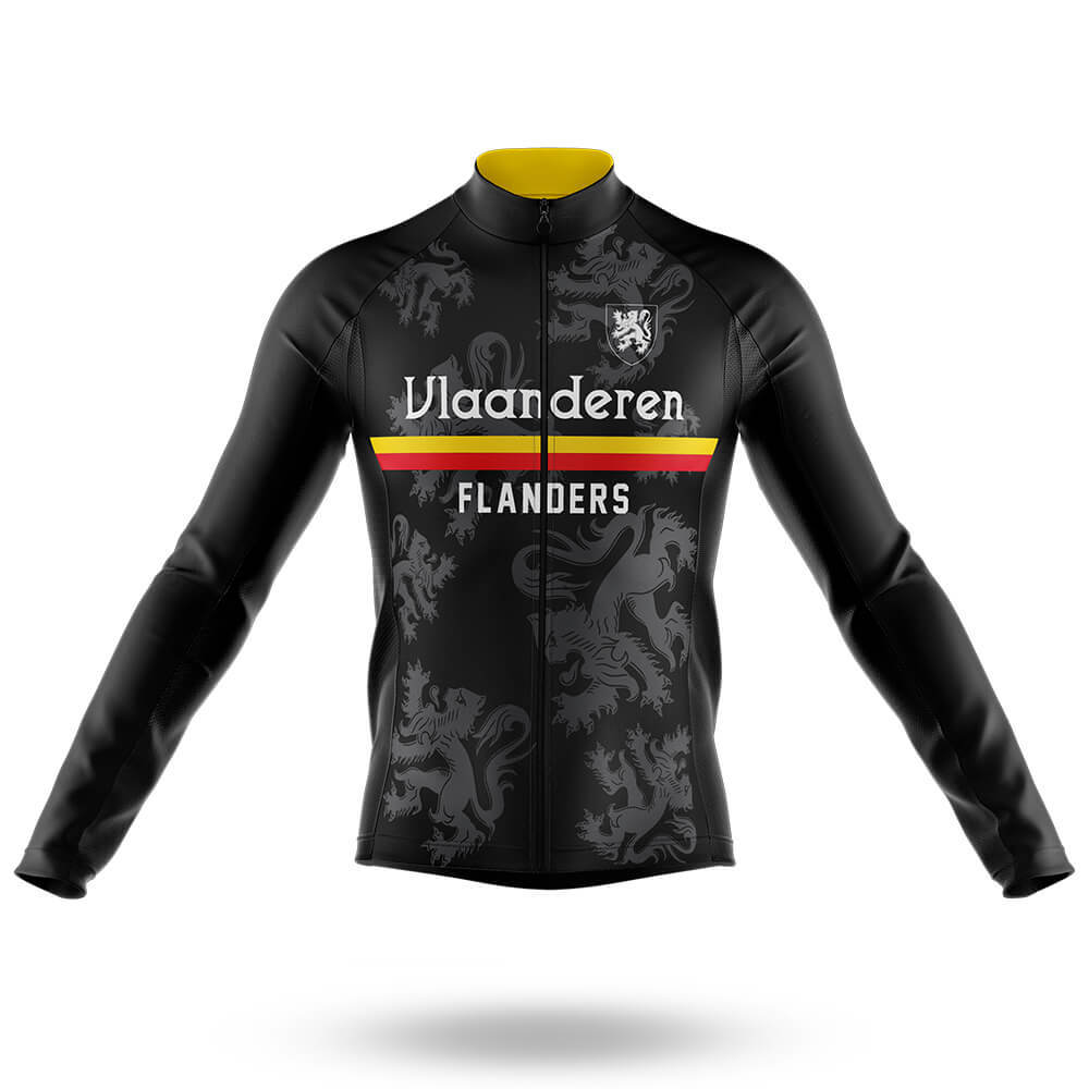 Vlaanderen (Flanders) - Black - Men's Cycling Kit-Long Sleeve Jersey-Global Cycling Gear