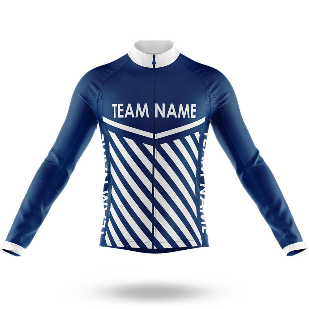 Custom Team Name M3 Navy - Men's Cycling Kit-Long Sleeve Jersey-Global Cycling Gear