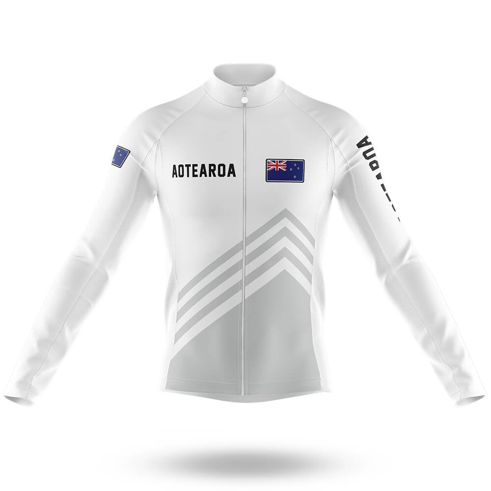 Aotearoa S5 White - Men's Cycling Kit-Long Sleeve Jersey-Global Cycling Gear