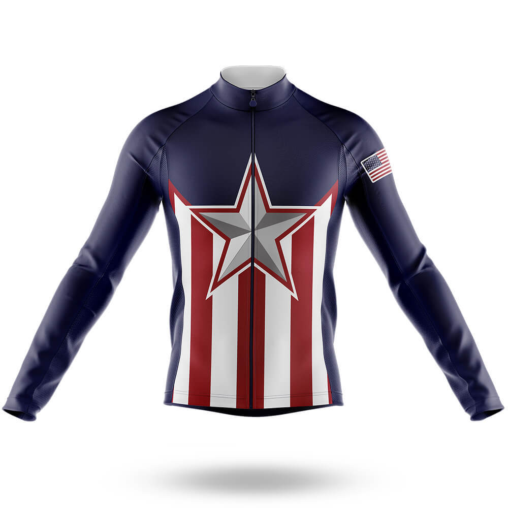 American V3 - Men's Cycling Kit-Long Sleeve Jersey-Global Cycling Gear