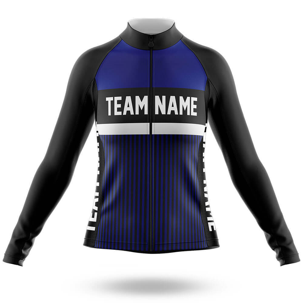 Custom Team Name M6 Navy - Women's Cycling Kit-Long Sleeve Jersey-Global Cycling Gear