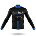 American Flag - Blue - Men's Cycling Kit-Long Sleeve Jersey-Global Cycling Gear