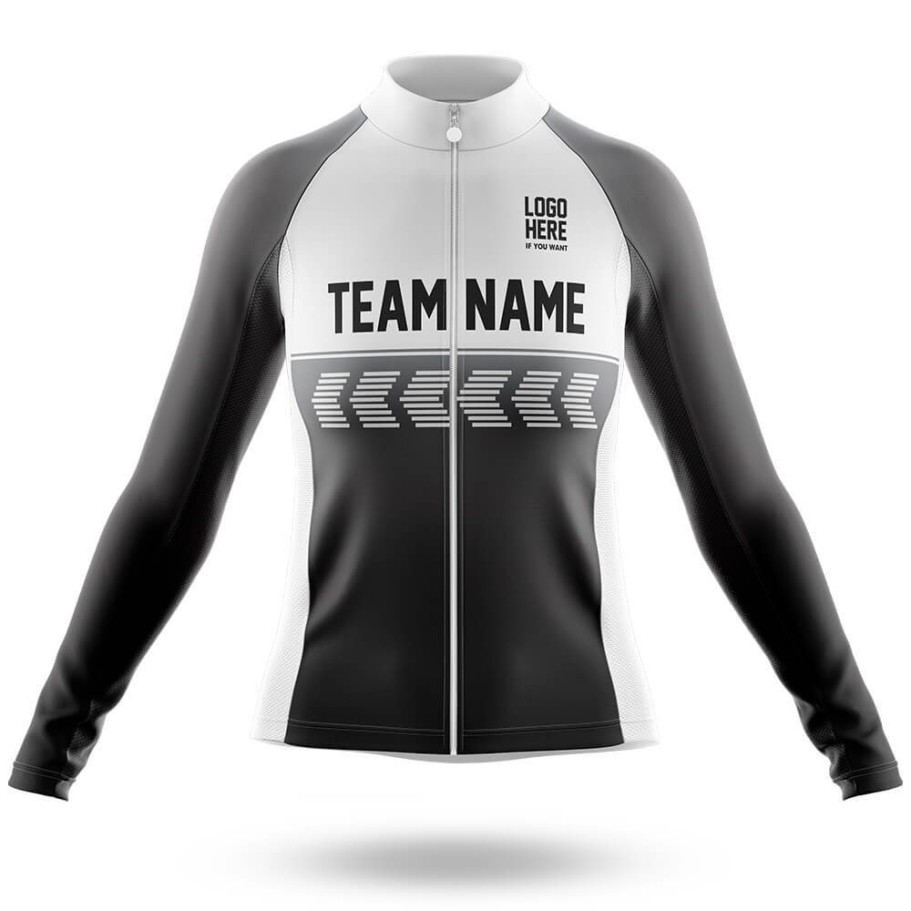 Custom Team Name S4 Grey - Women's Cycling Kit-Long Sleeve Jersey-Global Cycling Gear