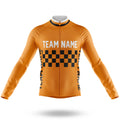 Custom Team Name M7 Orange - Men's Cycling Kit-Long Sleeve Jersey-Global Cycling Gear