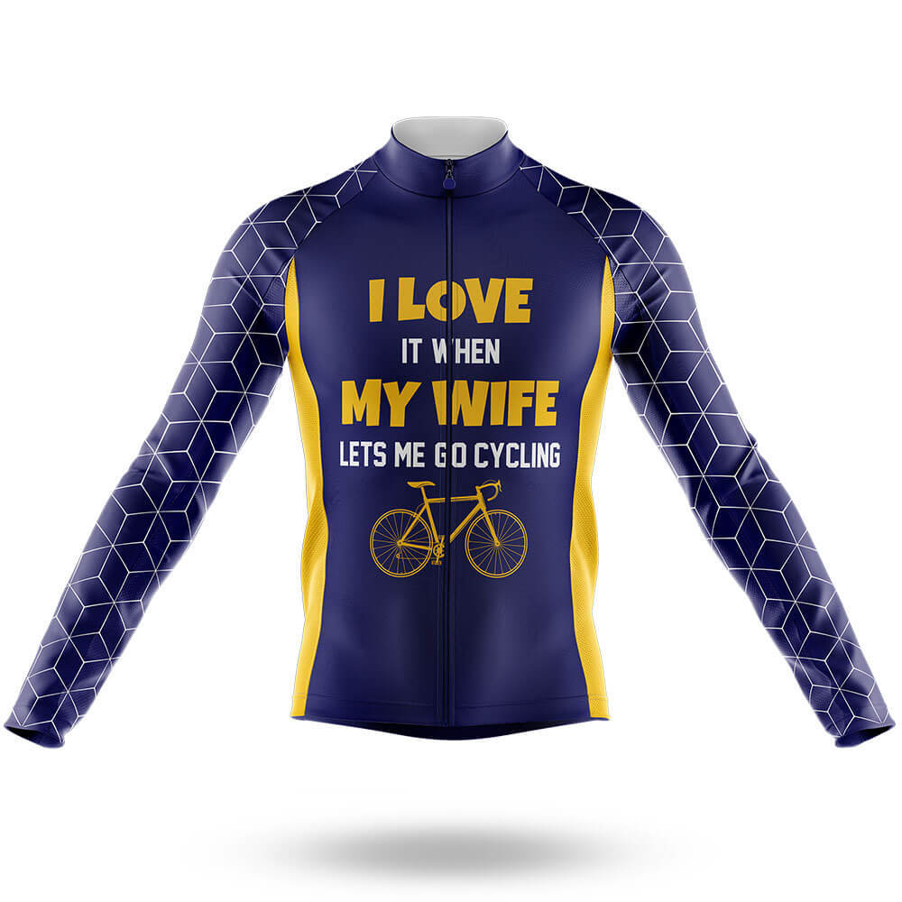 I Love My Wife V9 - Men's Cycling Kit-Long Sleeve Jersey-Global Cycling Gear
