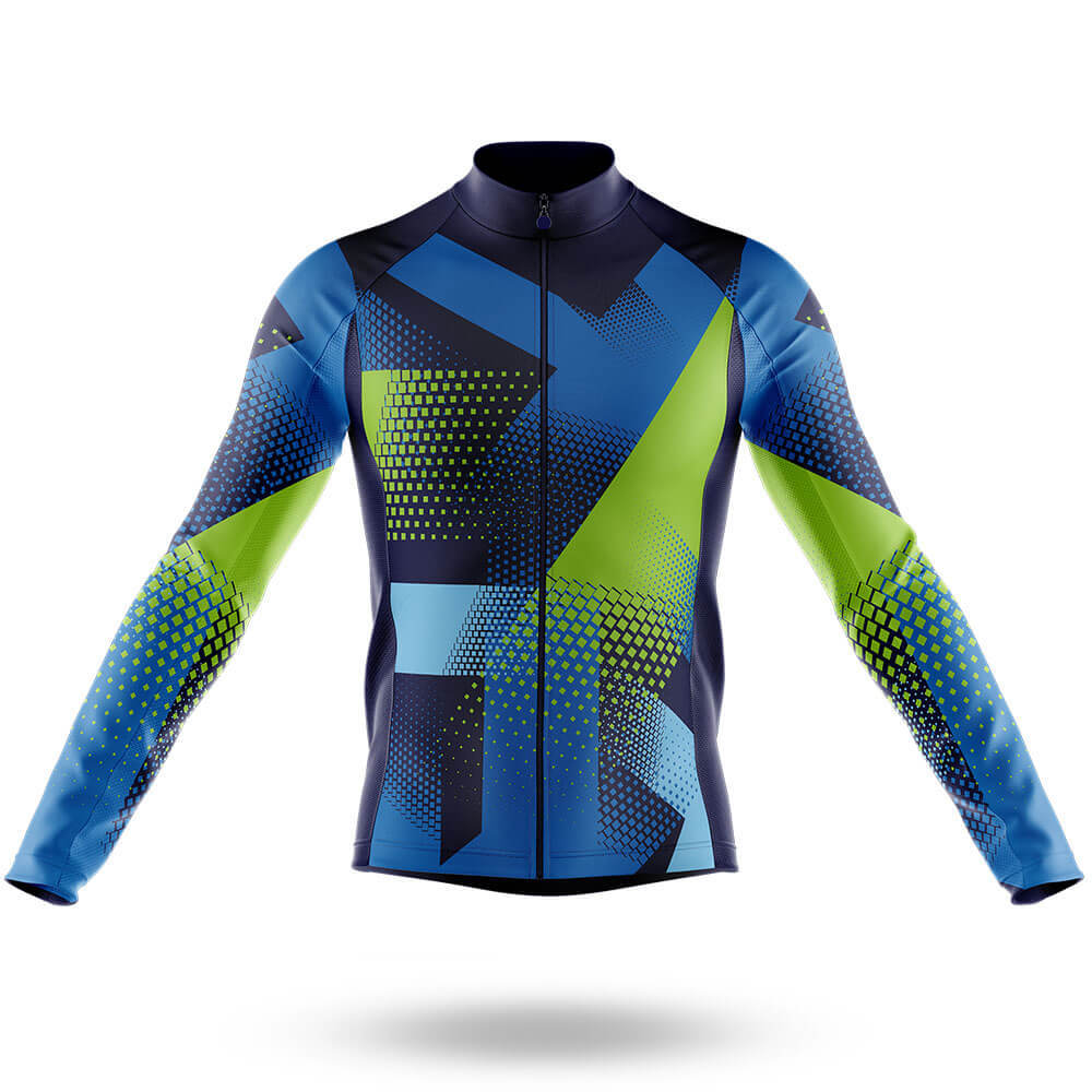 Blue Green - Men's Cycling Kit-Long Sleeve Jersey-Global Cycling Gear