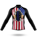 American Flag V2 - Men's Cycling Kit-Long Sleeve Jersey-Global Cycling Gear