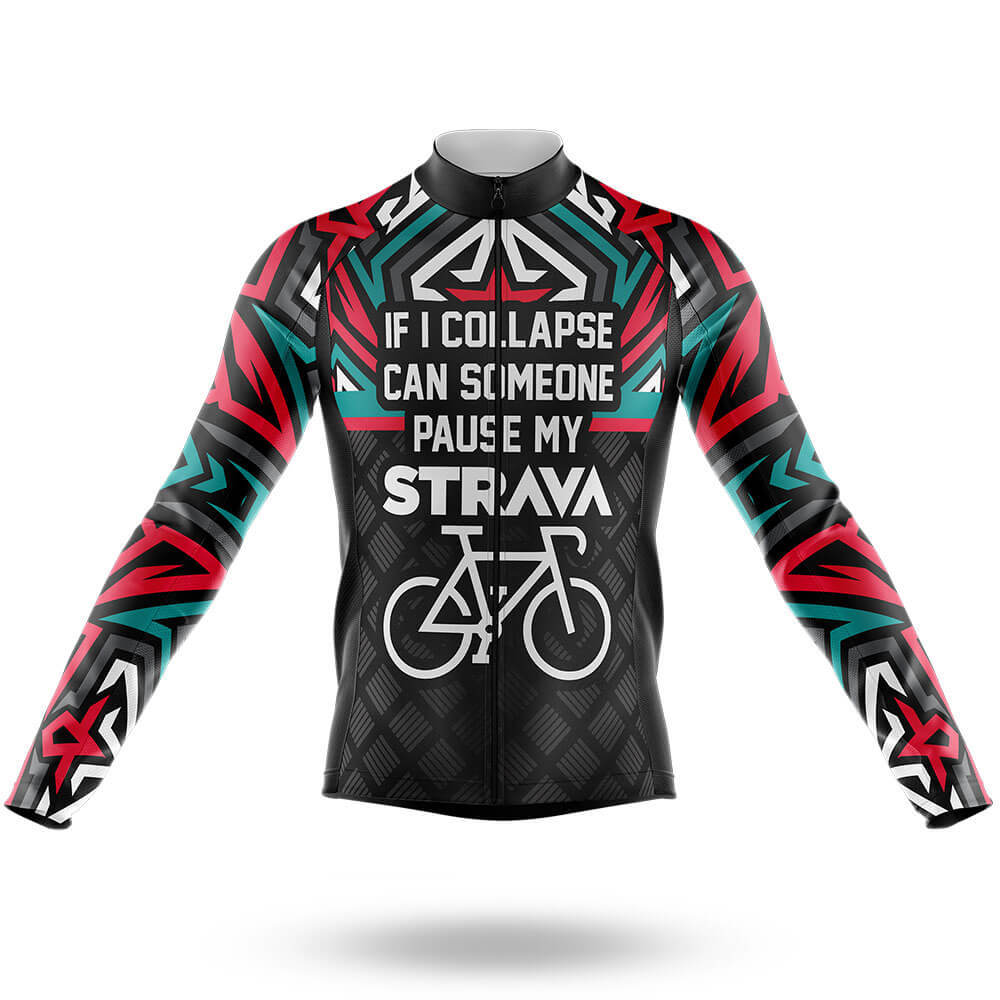 Pause My Strava V7 - Men's Cycling Kit-Long Sleeve Jersey-Global Cycling Gear