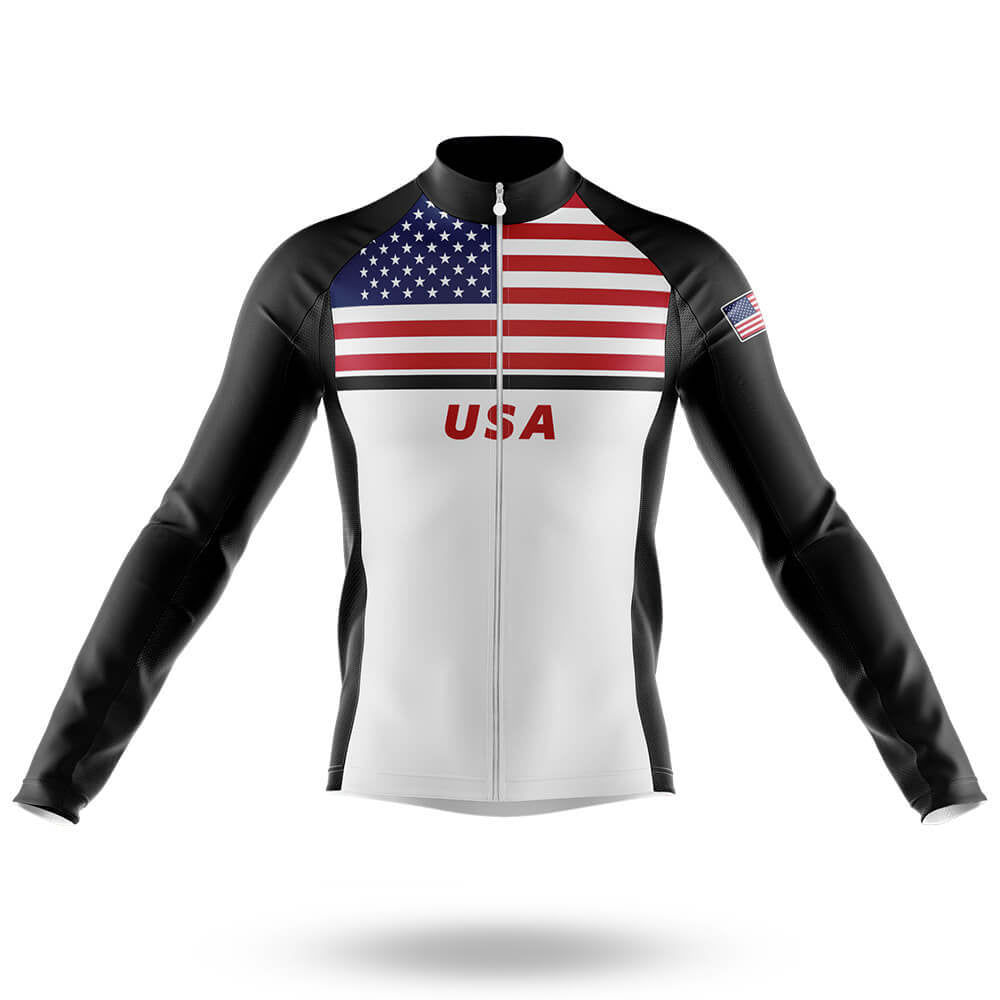 USA S12 - Black - Men's Cycling Kit-Long Sleeve Jersey-Global Cycling Gear