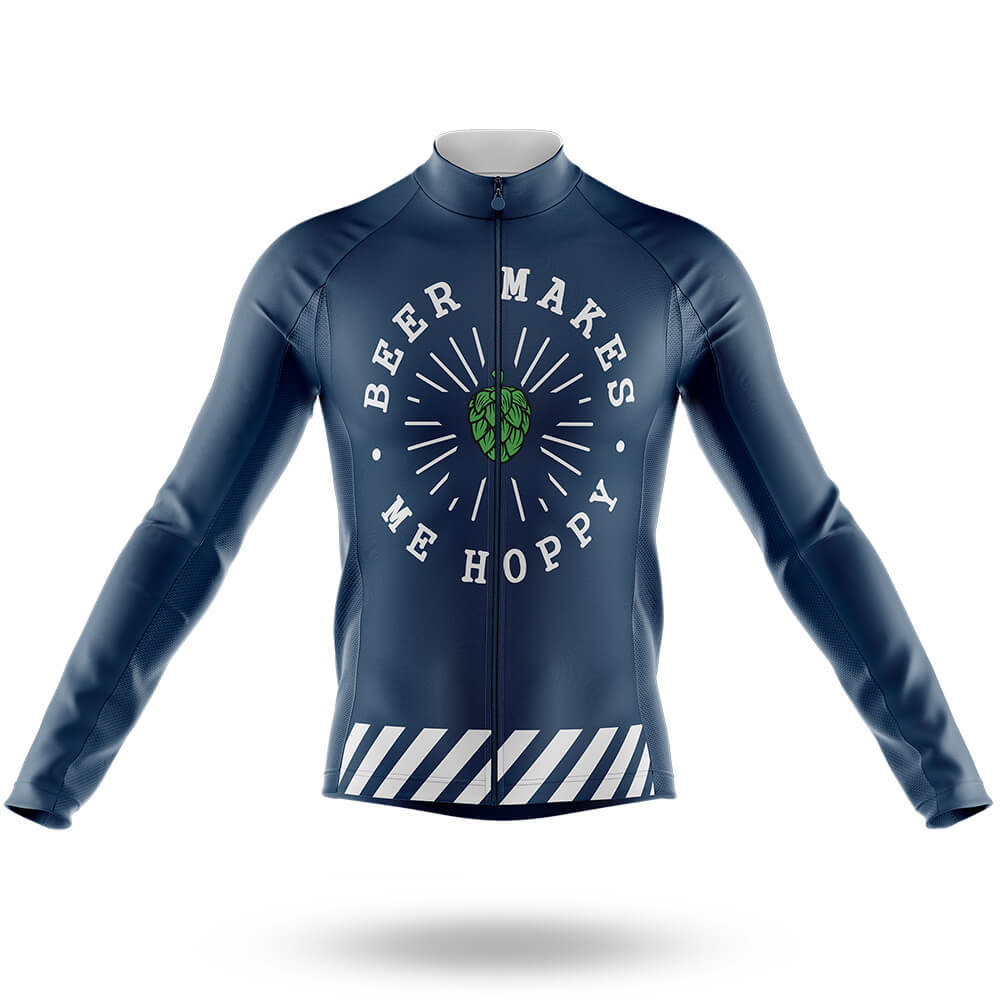 Beer Makes Me Hoppy - Men's Cycling Kit-Long Sleeve Jersey-Global Cycling Gear