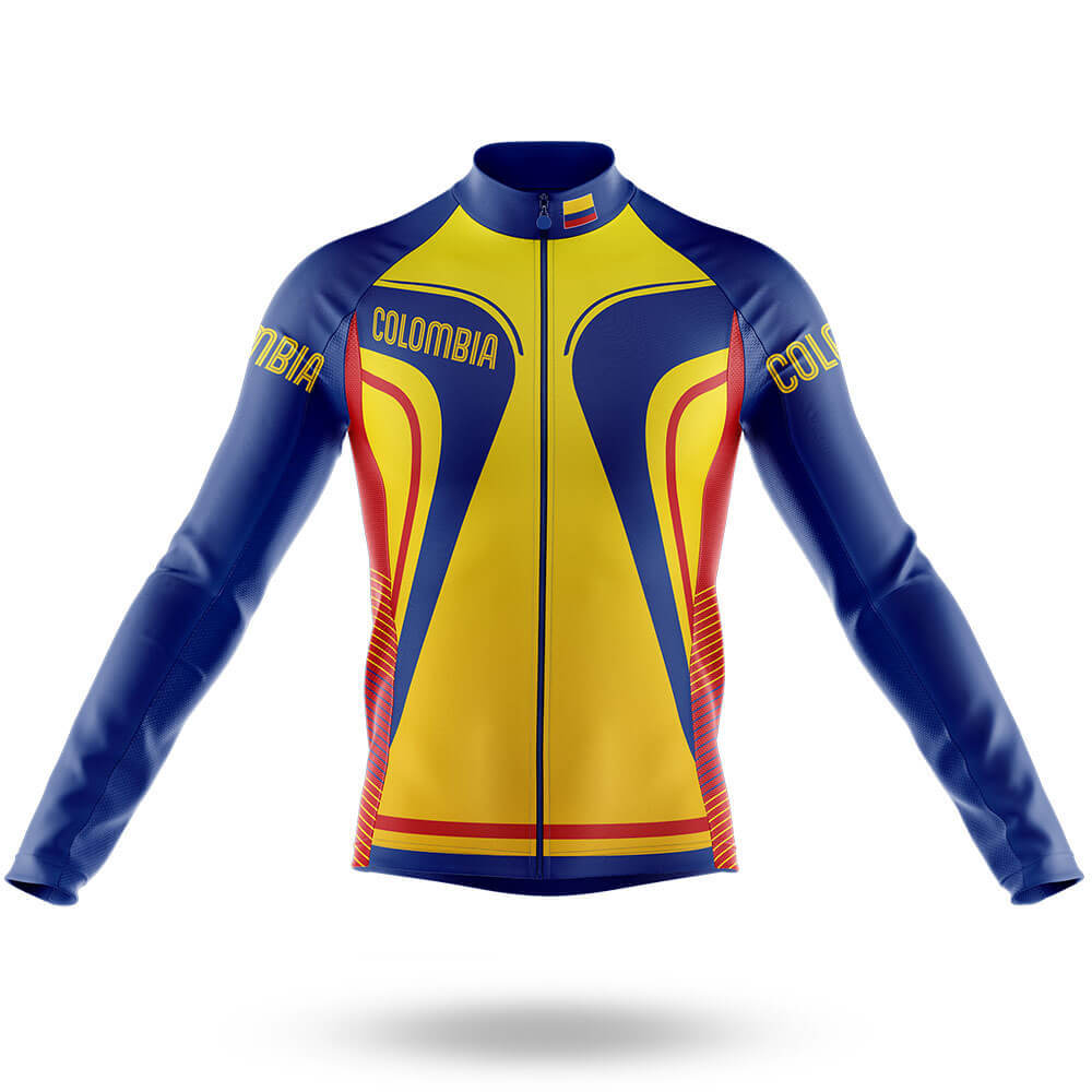Retro Colombia - Men's Cycling Kit-Long Sleeve Jersey-Global Cycling Gear
