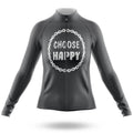 Choose Happy - Women's Cycling Kit-Long Sleeve Jersey-Global Cycling Gear