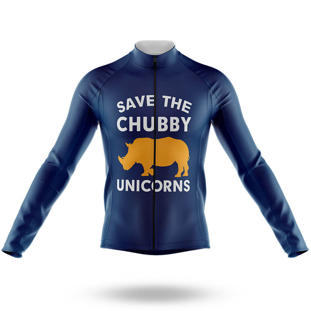 The Chubby Unicorn V6 - Navy - Men's Cycling Kit-Long Sleeve Jersey-Global Cycling Gear
