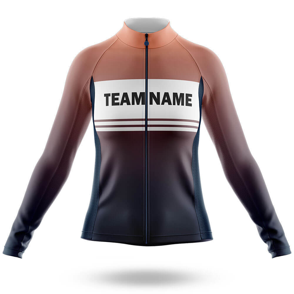 Custom Team Name S2 Cream - Women's Cycling Kit-Long Sleeve Jersey-Global Cycling Gear