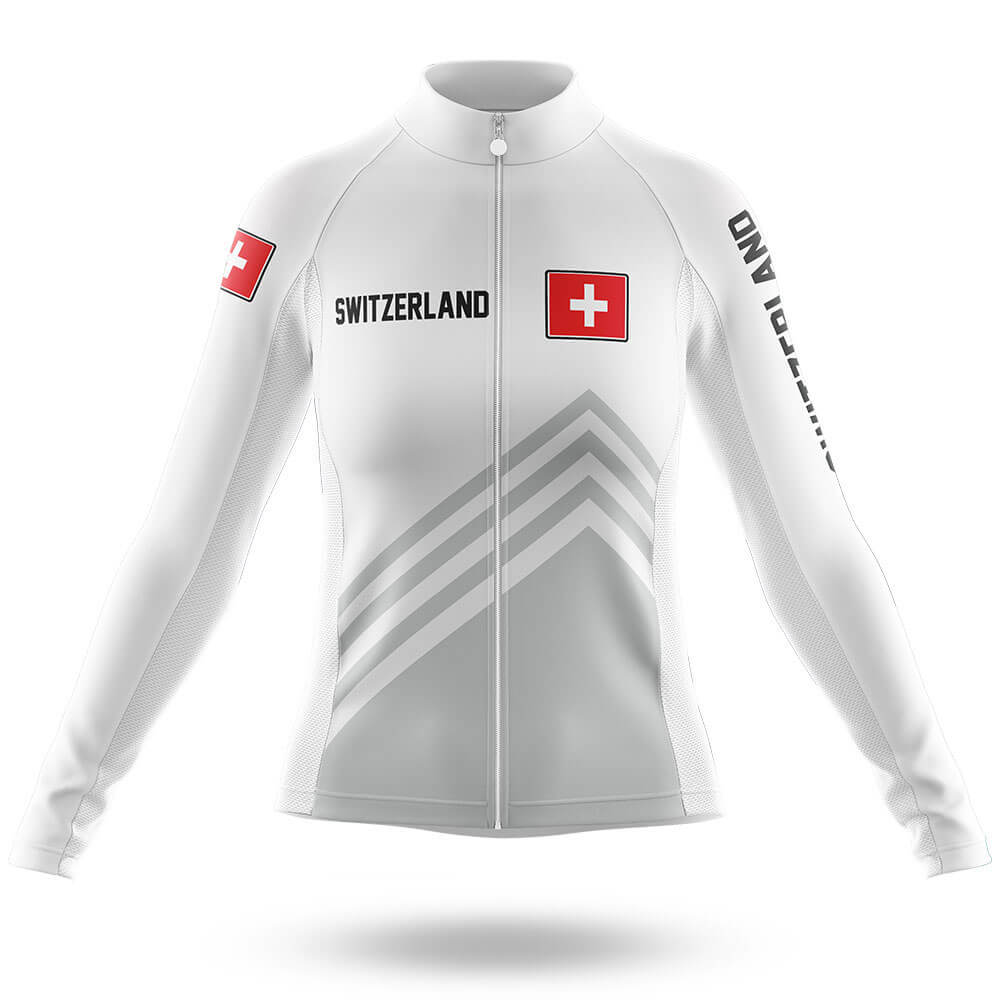 Switzerland S5 White - Women - Cycling Kit-Long Sleeve Jersey-Global Cycling Gear