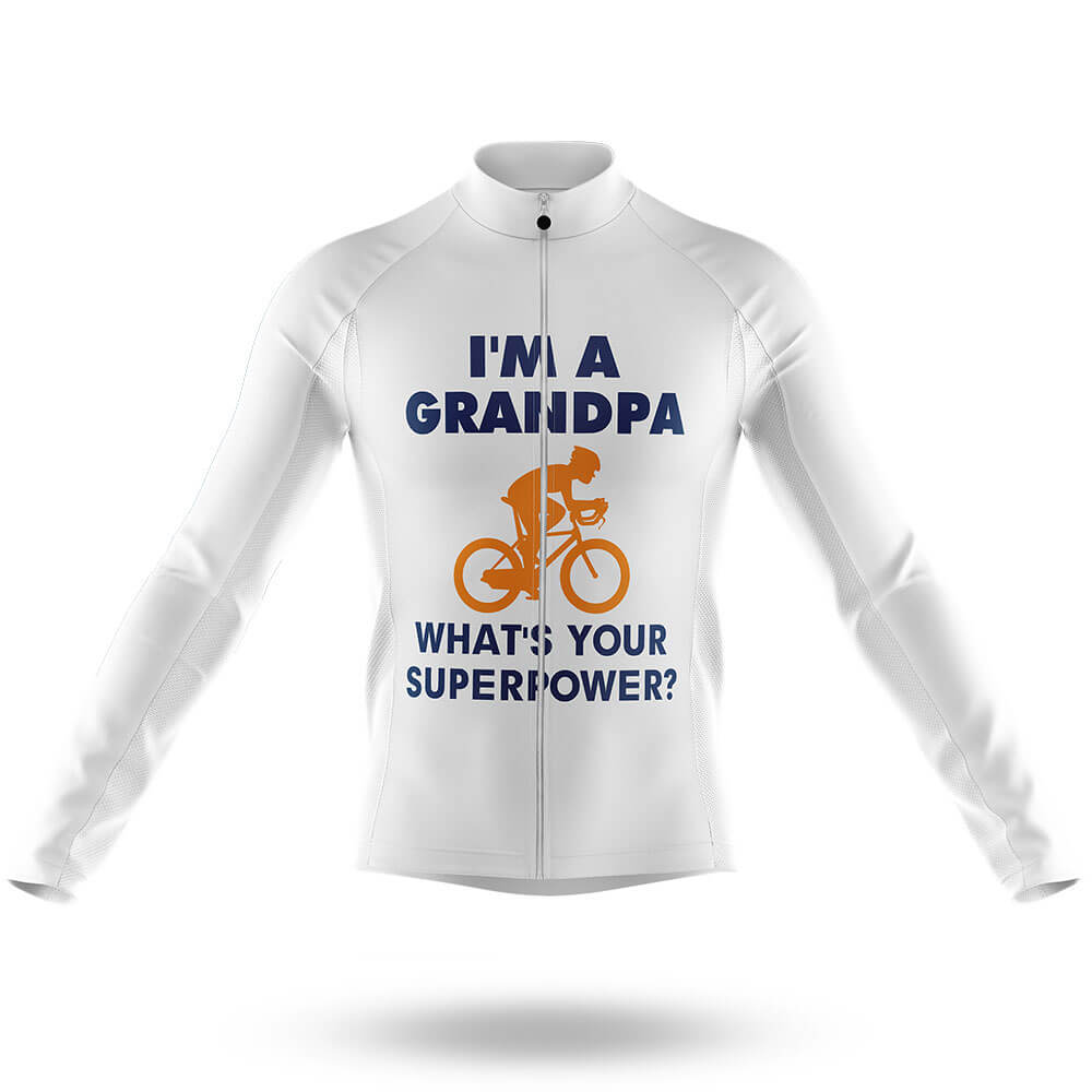 Superpower - White - Men's Cycling Kit-Long Sleeve Jersey-Global Cycling Gear