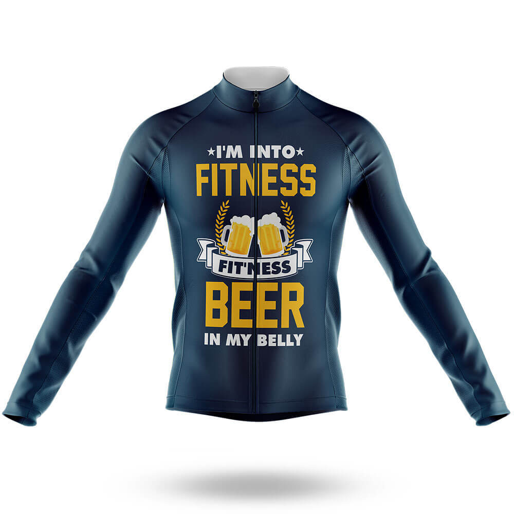 I'm Into Fitness - Navy - Men's Cycling Kit-Long Sleeve Jersey-Global Cycling Gear