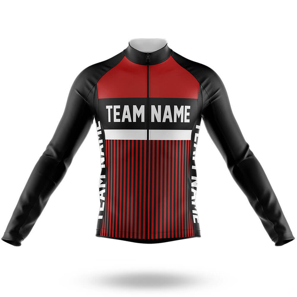 Custom Team Name M6 Red - Men's Cycling Kit-Long Sleeve Jersey-Global Cycling Gear