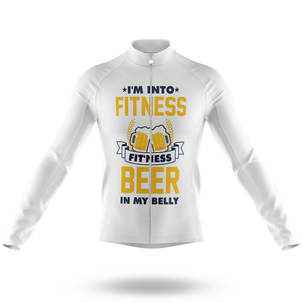 I'm Into Fitness - White - Men's Cycling Kit-Long Sleeve Jersey-Global Cycling Gear