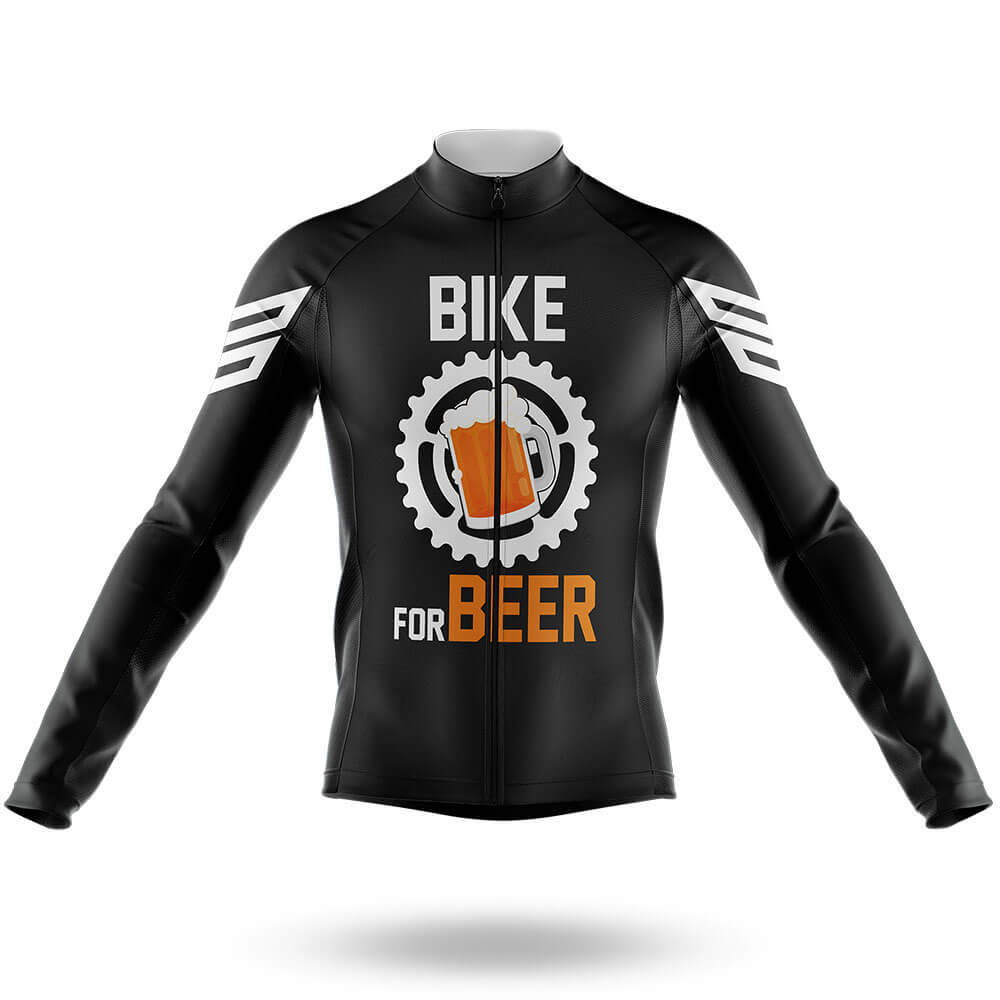 Bike For Beer V3 - Black - Men's Cycling Kit-Long Sleeve Jersey-Global Cycling Gear