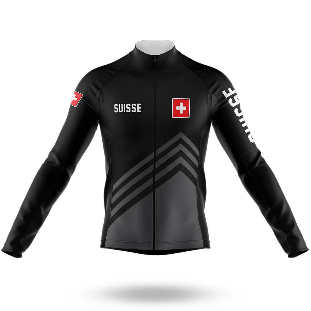 Suisse S5 Black - Men's Cycling Kit-Long Sleeve Jersey-Global Cycling Gear