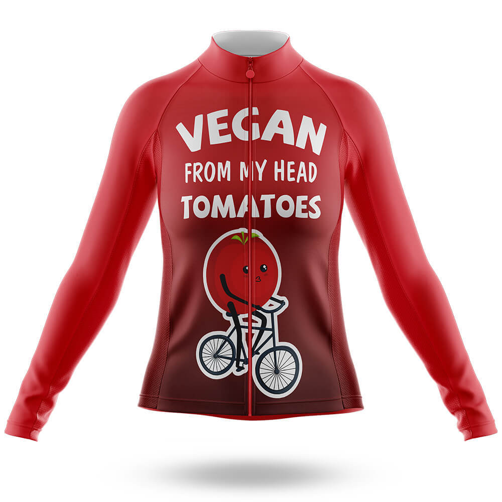 Vegan From My Head - Women's Cycling Kit-Long Sleeve Jersey-Global Cycling Gear
