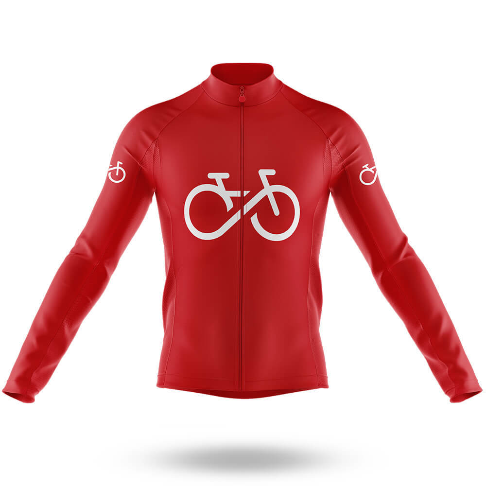Bike Forever - Red - Men's Cycling Kit-Long Sleeve Jersey-Global Cycling Gear