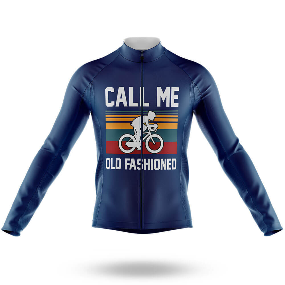 Old Fashioned V2 - Navy - Men's Cycling Kit-Long Sleeve Jersey-Global Cycling Gear