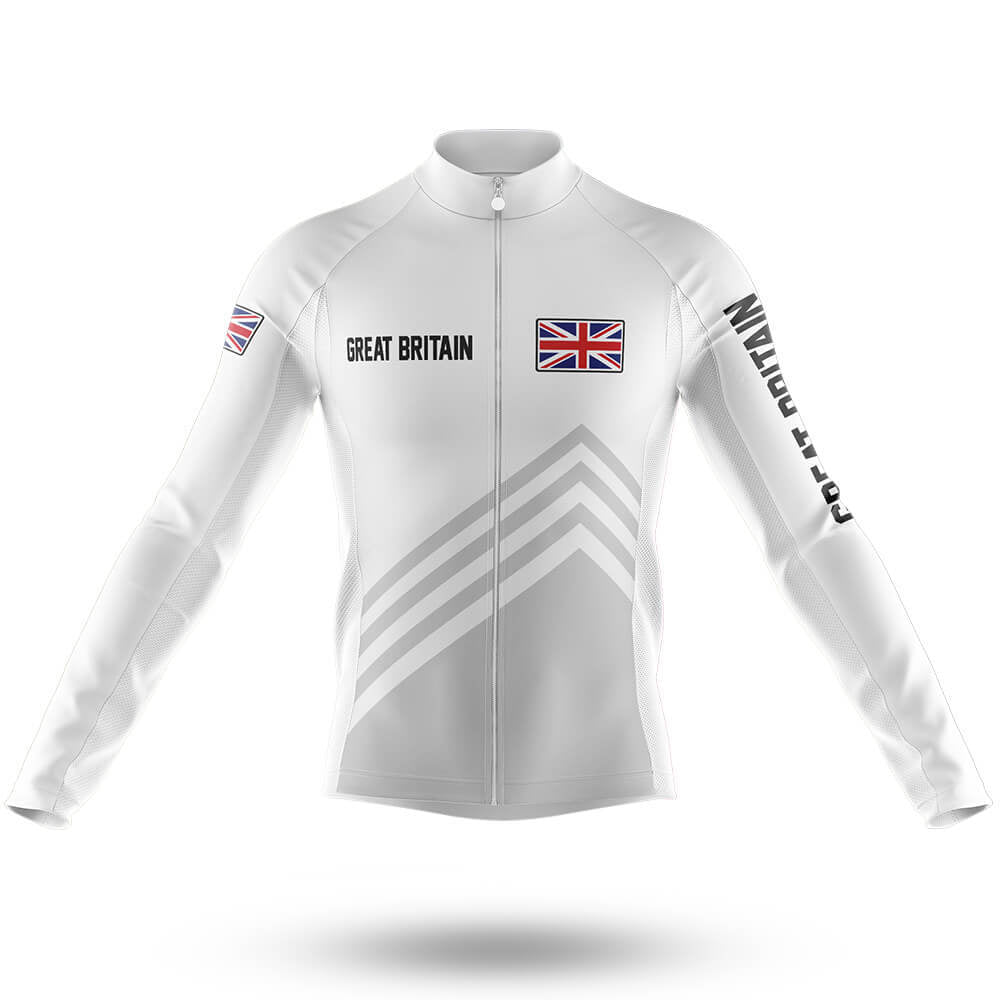Great Britain S5 White - Men's Cycling Kit-Long Sleeve Jersey-Global Cycling Gear