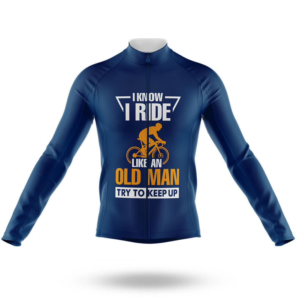 I Ride Like An Old Man V4 - Men's Cycling Kit-Long Sleeve Jersey-Global Cycling Gear