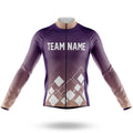 Custom Team Name V19 Violet - Men's Cycling Kit-Long Sleeve Jersey-Global Cycling Gear