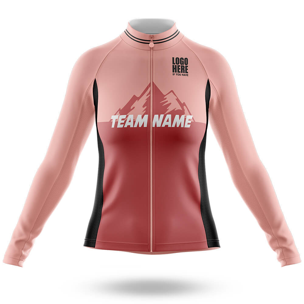 Custom Team Name V3 Pink - Women's Cycling Kit-Long Sleeve Jersey-Global Cycling Gear