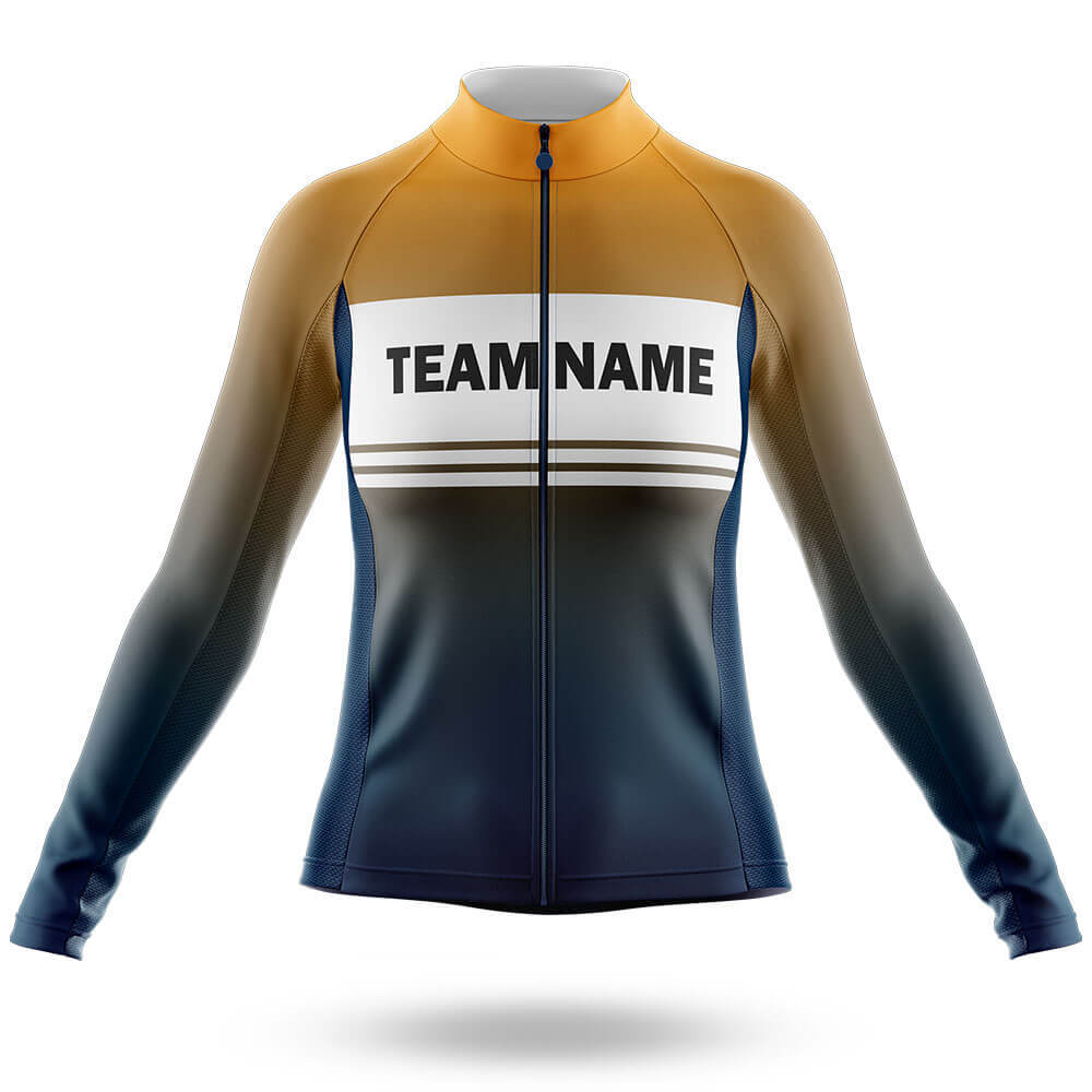 Custom Team Name S2 Yellow - Women's Cycling Kit-Long Sleeve Jersey-Global Cycling Gear