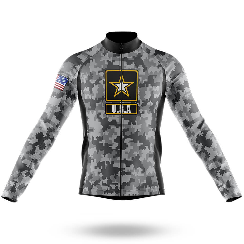 Grey Camo U.S.A - Men's Cycling Kit-Long Sleeve Jersey-Global Cycling Gear