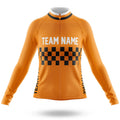 Custom Team Name M7 Orange - Women's Cycling Kit-Long Sleeve Jersey-Global Cycling Gear