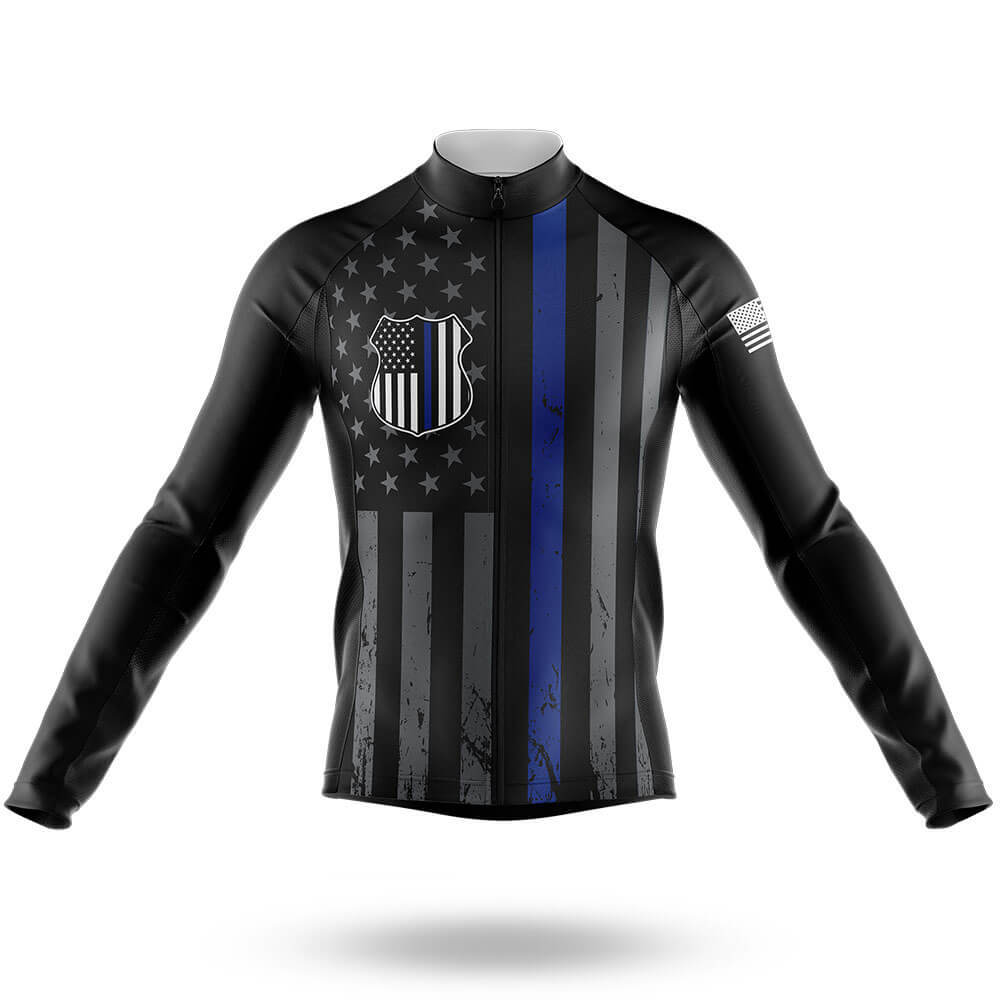 Thin Blue Line V4 - Men's Cycling Kit-Long Sleeve Jersey-Global Cycling Gear