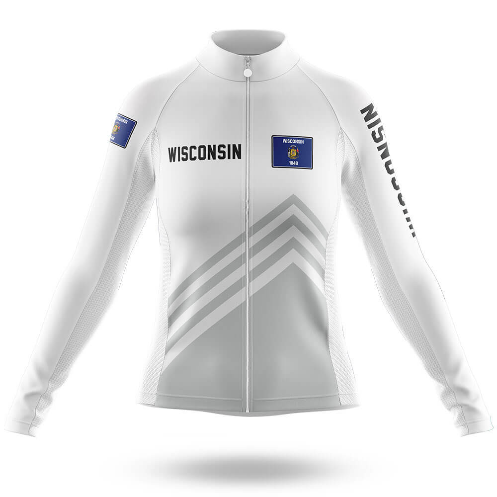 Wisconsin S4 White - Women - Cycling Kit-Long Sleeve Jersey-Global Cycling Gear