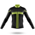 Black Lime Green - Men's Cycling Kit-Long Sleeve Jersey-Global Cycling Gear