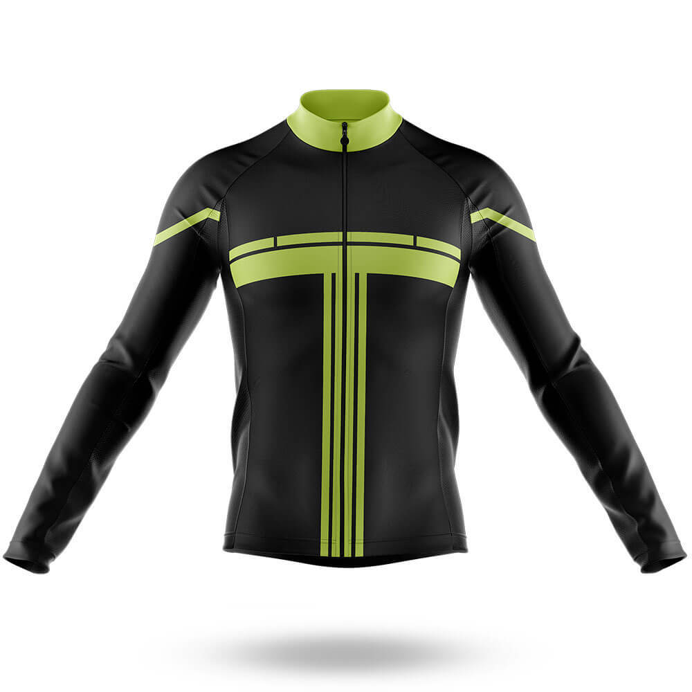 Black Lime Green - Men's Cycling Kit-Long Sleeve Jersey-Global Cycling Gear