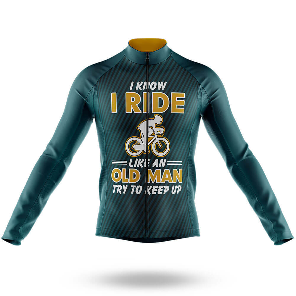 I Ride Like An Old Man V3 - Men's Cycling Kit-Long Sleeve Jersey-Global Cycling Gear