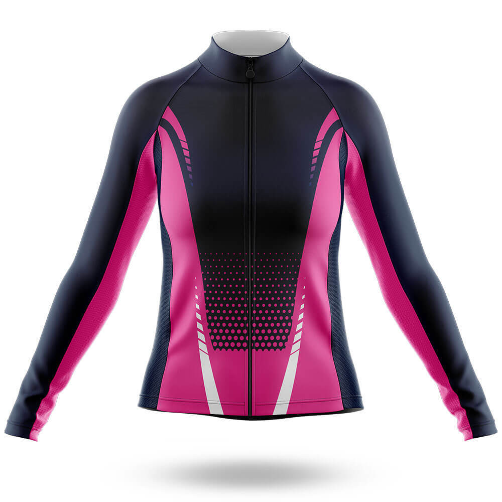 Black Pink - Women's Cycling Kit-Long Sleeve Jersey-Global Cycling Gear
