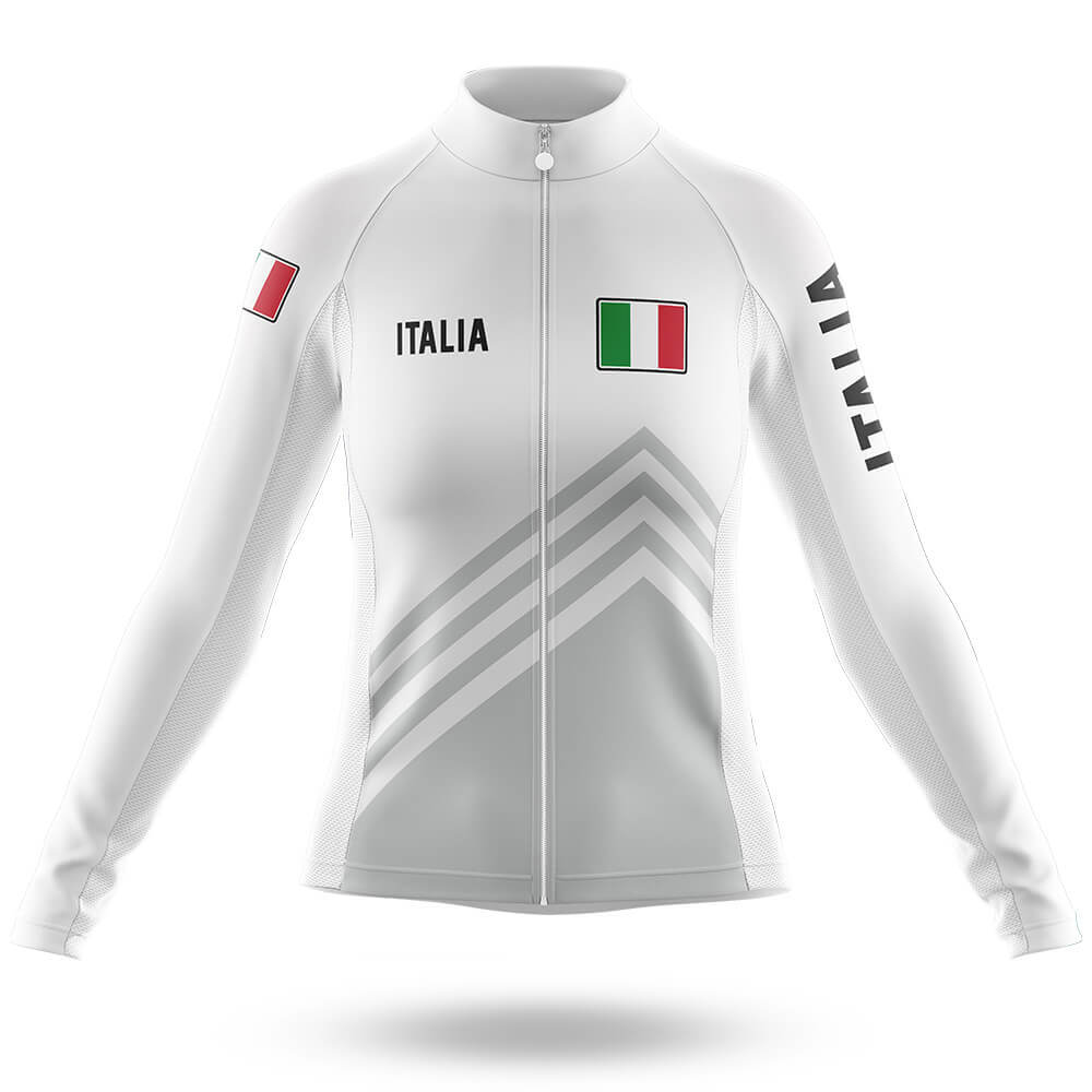 Italia S5 White - Women - Cycling Kit-Long Sleeve Jersey-Global Cycling Gear