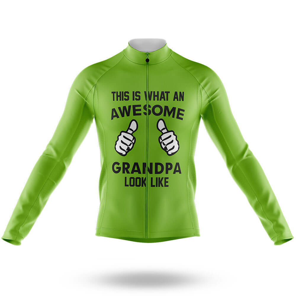 Awesome Grandpa V3 - Green - Men's Cycling Kit-Long Sleeve Jersey-Global Cycling Gear