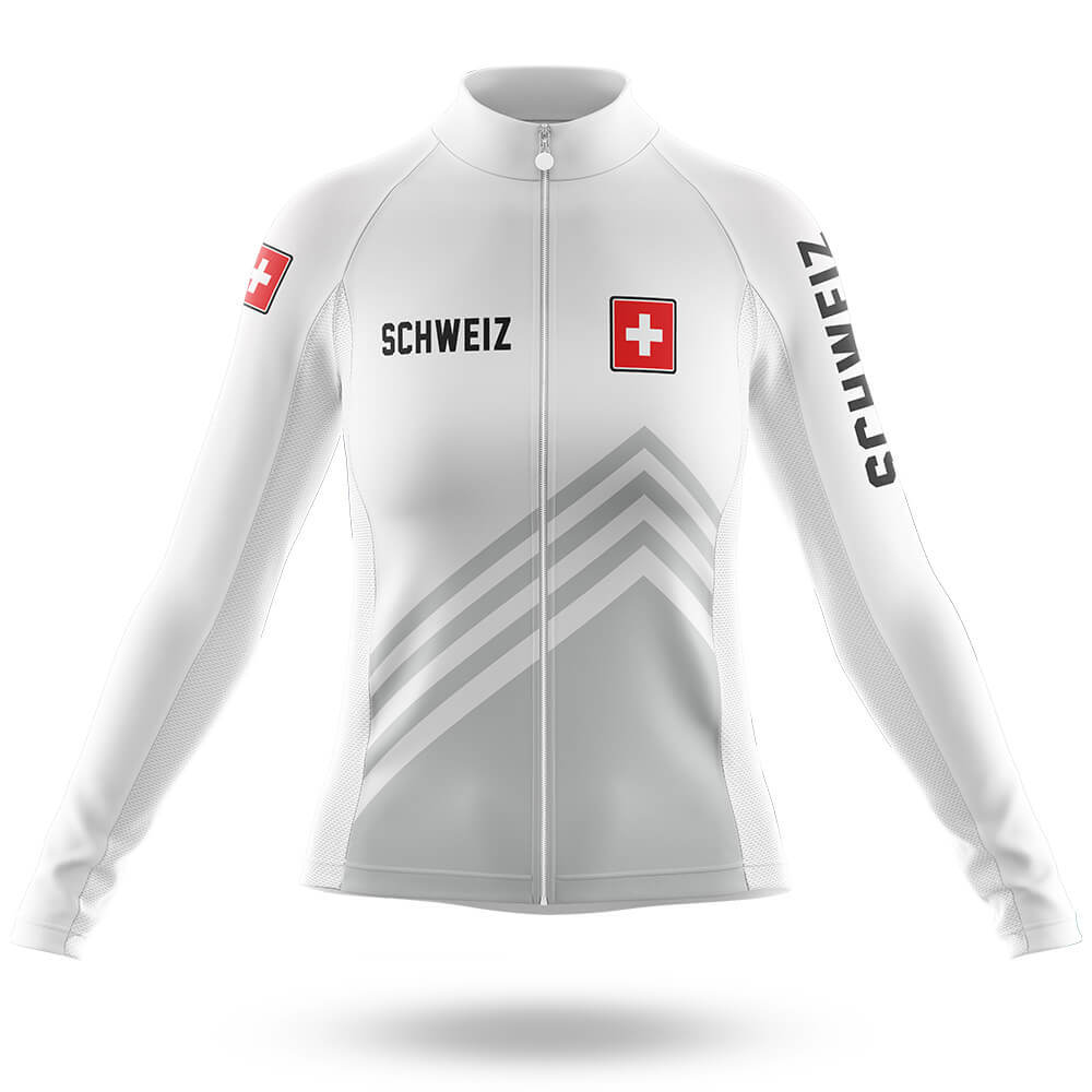 Schweiz S5 White - Women - Cycling Kit-Long Sleeve Jersey-Global Cycling Gear