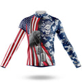 US Air Force Veteran Flag - Men's Cycling Kit-Long Sleeve Jersey-Global Cycling Gear