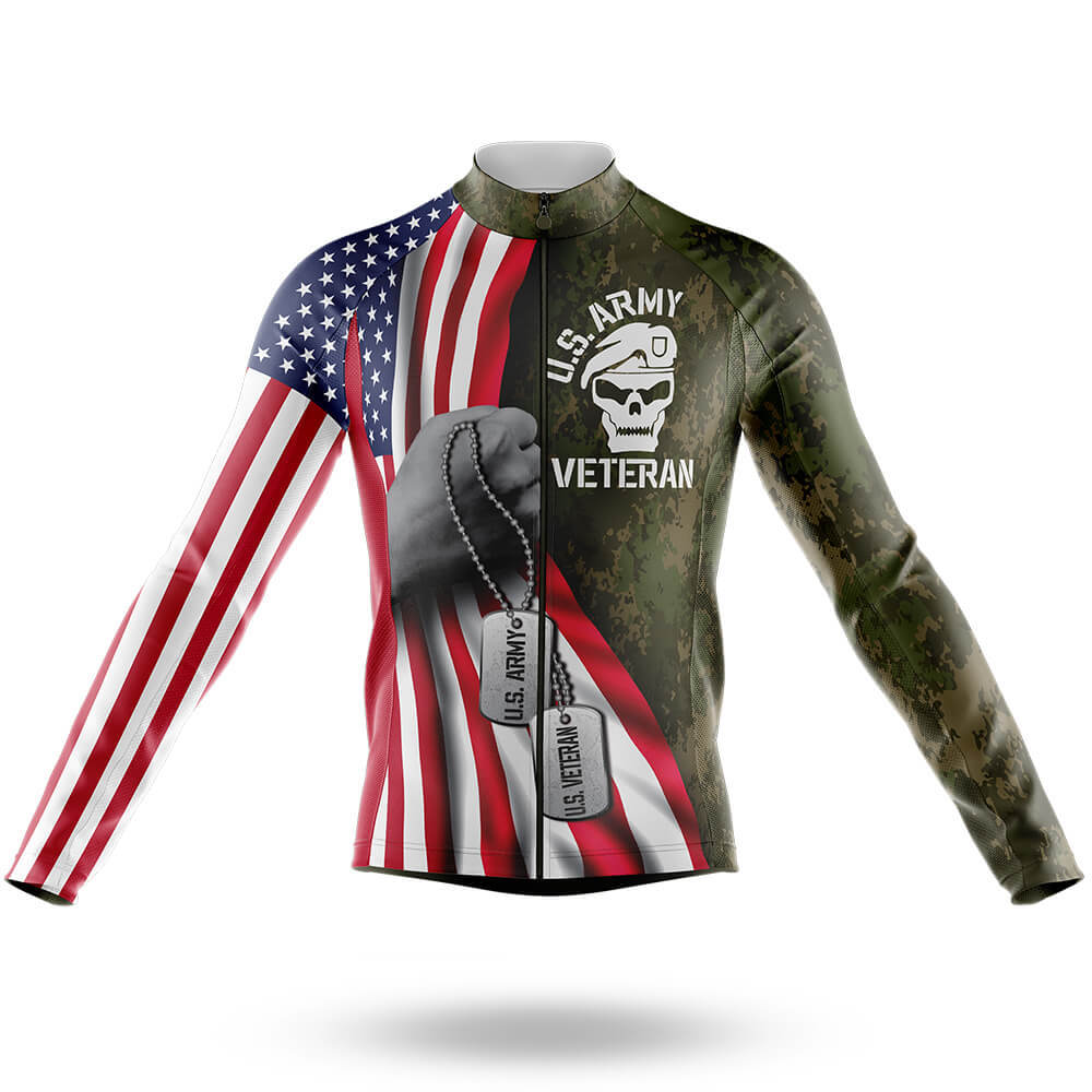 US Army Veteran Flag - Men's Cycling Kit-Long Sleeve Jersey-Global Cycling Gear