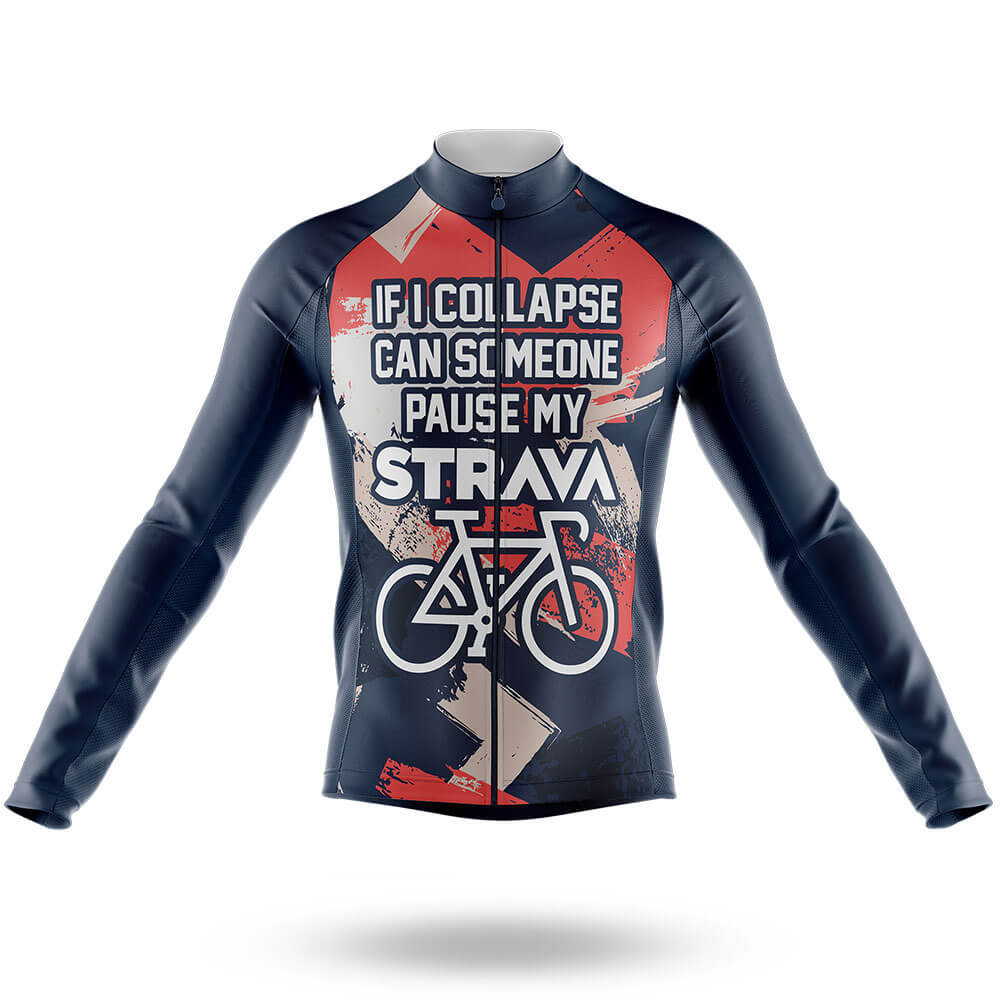 Pause My Strava V6 - Men's Cycling Kit-Long Sleeve Jersey-Global Cycling Gear